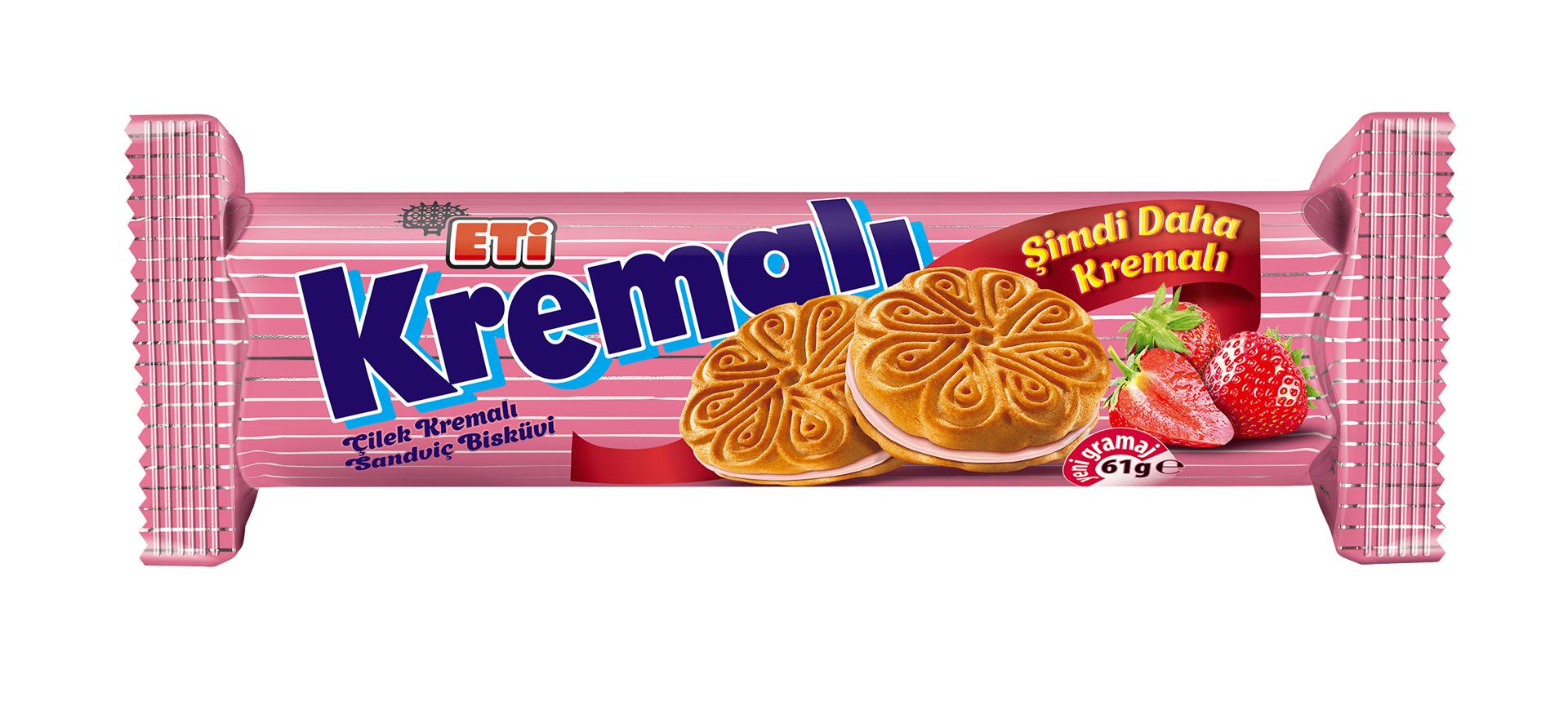 Eti Kremalı Çilekli Bisküvi 61 Gr