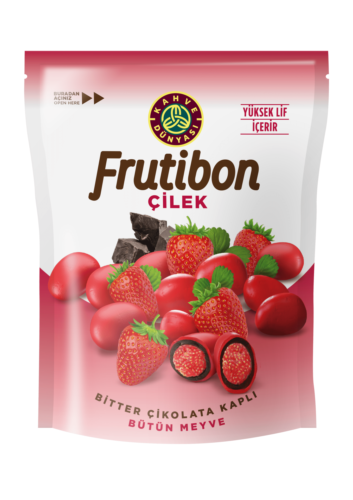 Kahve Dünyası Frutibon Çilekli Bitter Çikolata Kaplı Bütün Meyve 50 Gr