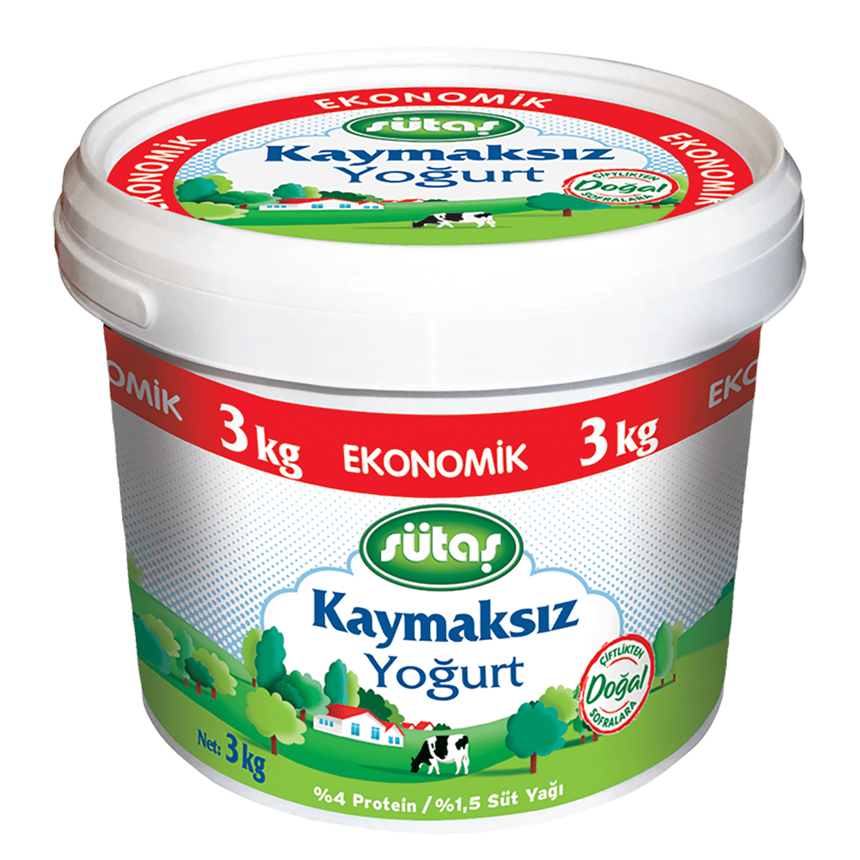 Sütaş Yarım Yağlı Kaymaksız Kase Yoğurt 3000 Gr