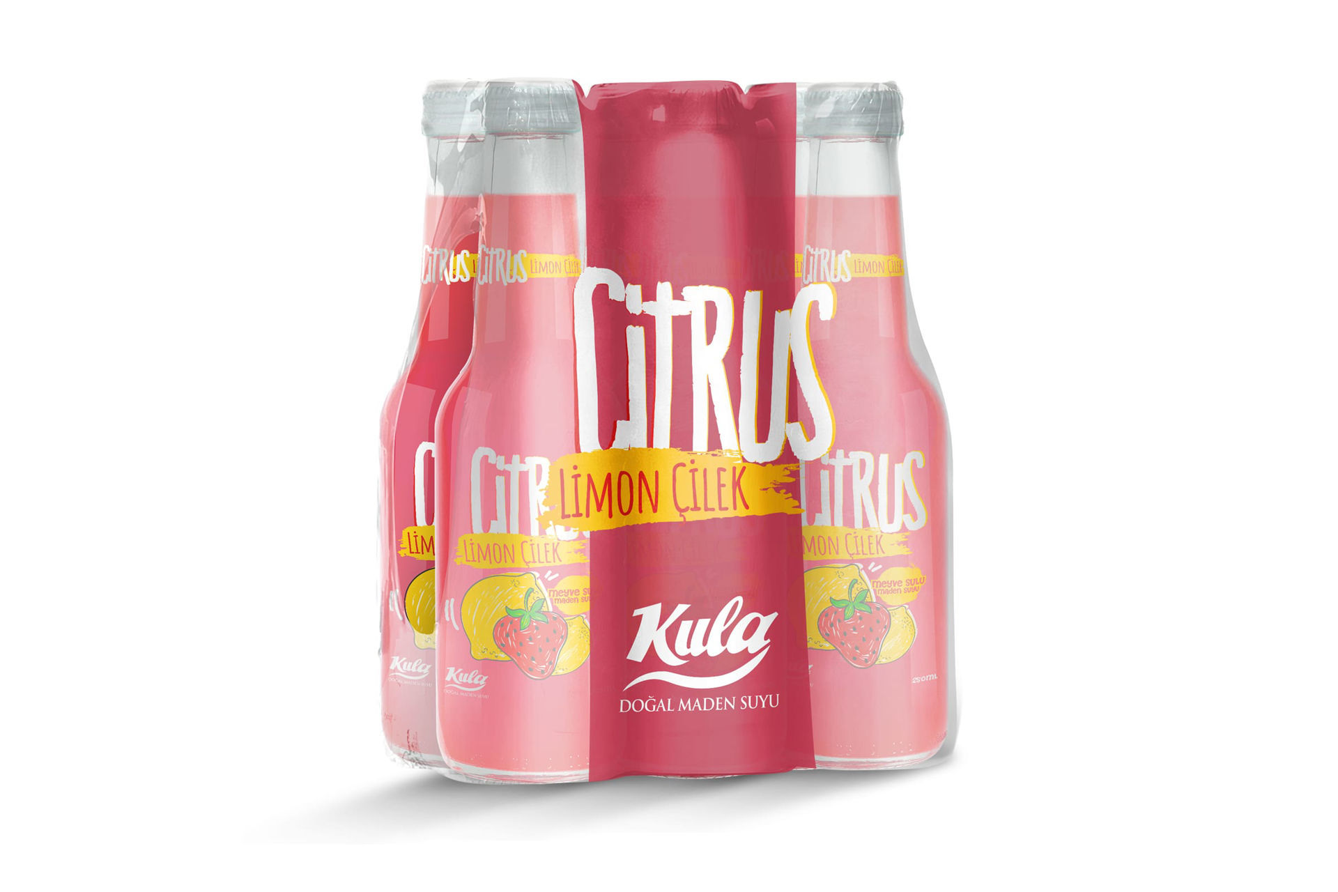 Kula Citrus Çilek&Limon Maden Sodası 6*250 Ml