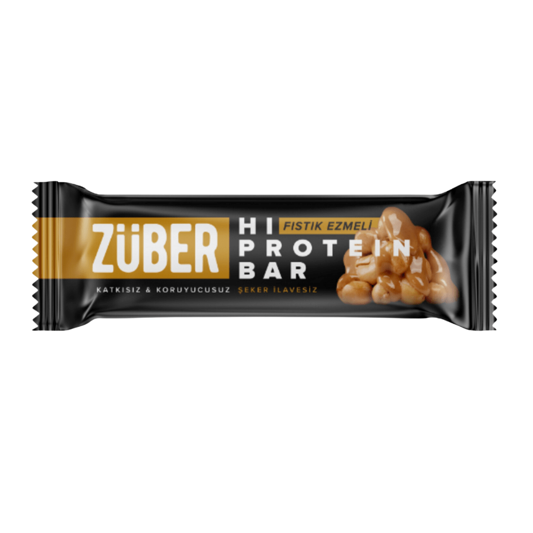 ZÜBER Fıstık Ezmeli Hi-Protein Bar 45g