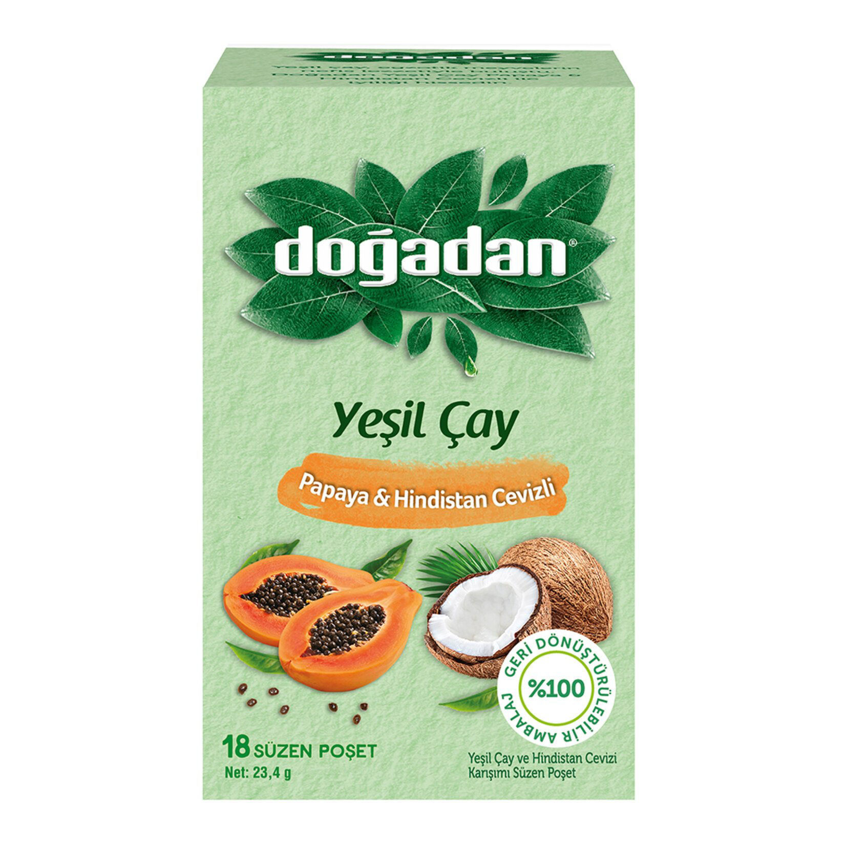 Doğadan Papatya&Hindistan Cevizli 18'Li Yeşil Çay