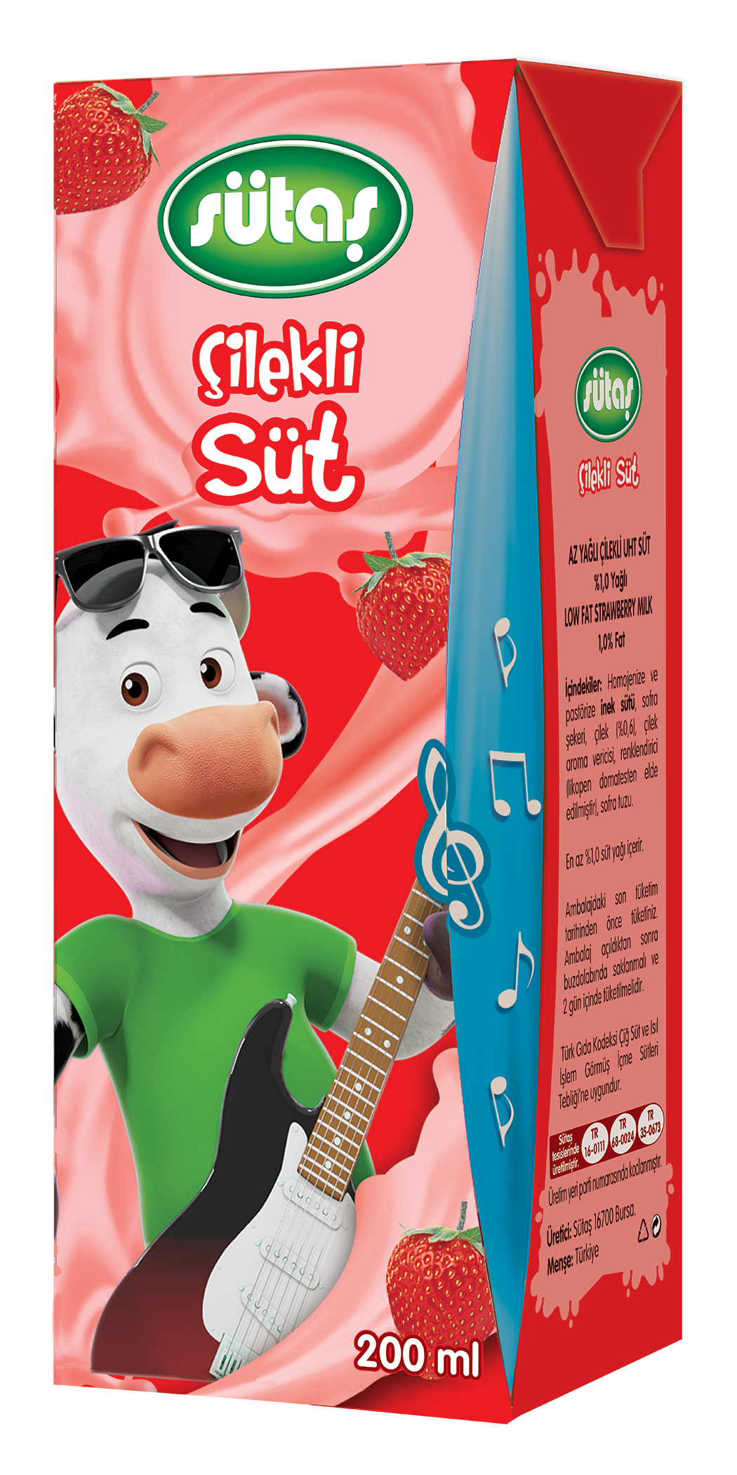 Sütaş Çilek Aromalı Süt 200 Ml