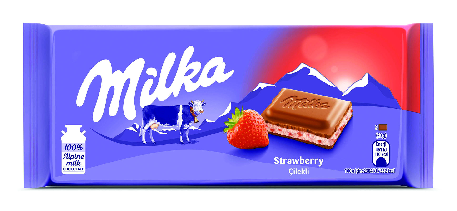 Milka Çilekli&Yoğurtlu Tablet Çikolata 100 Gr