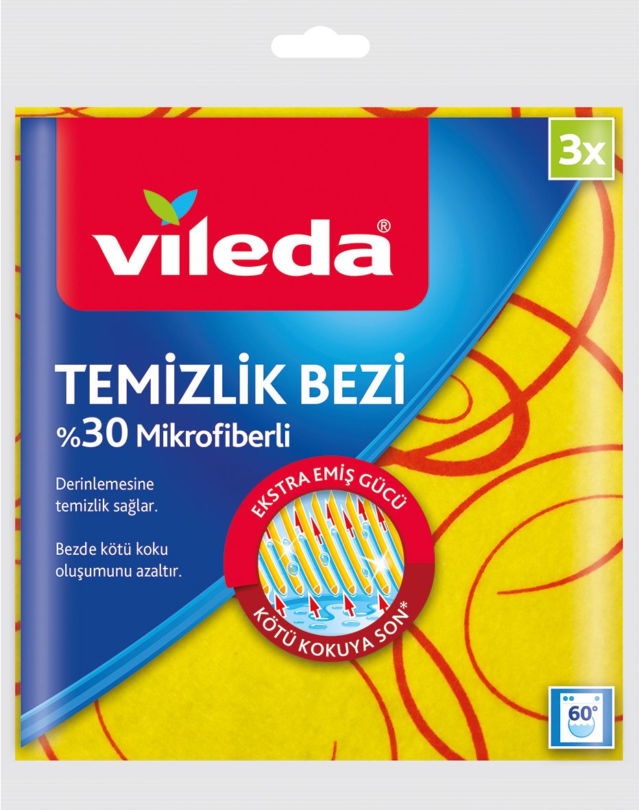 Vileda %30 Mikrofiberli Temizlik Bezi 3'lü