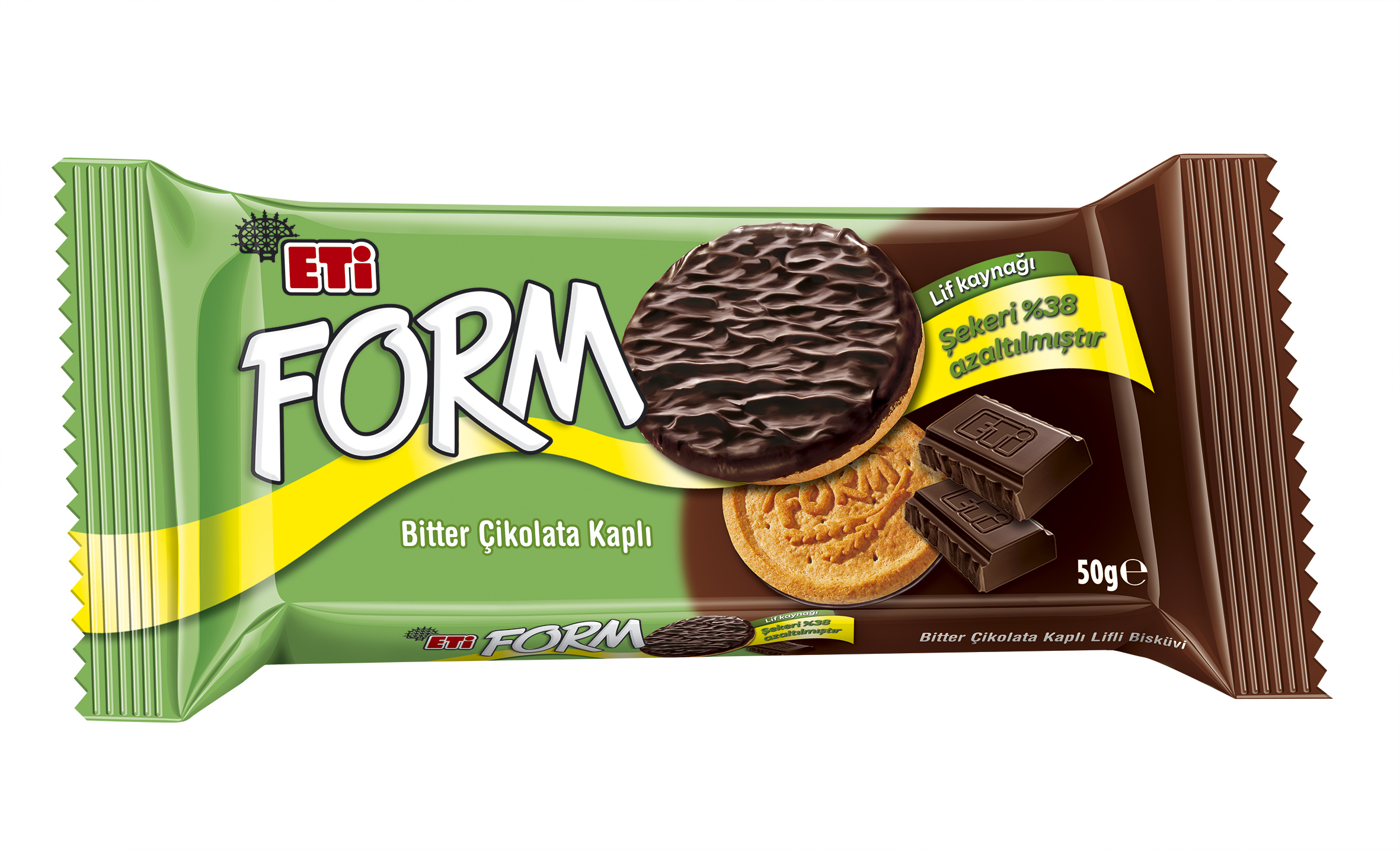 Eti Form Çikolata Kaplı Lifli Bisküvi 50 Gr
