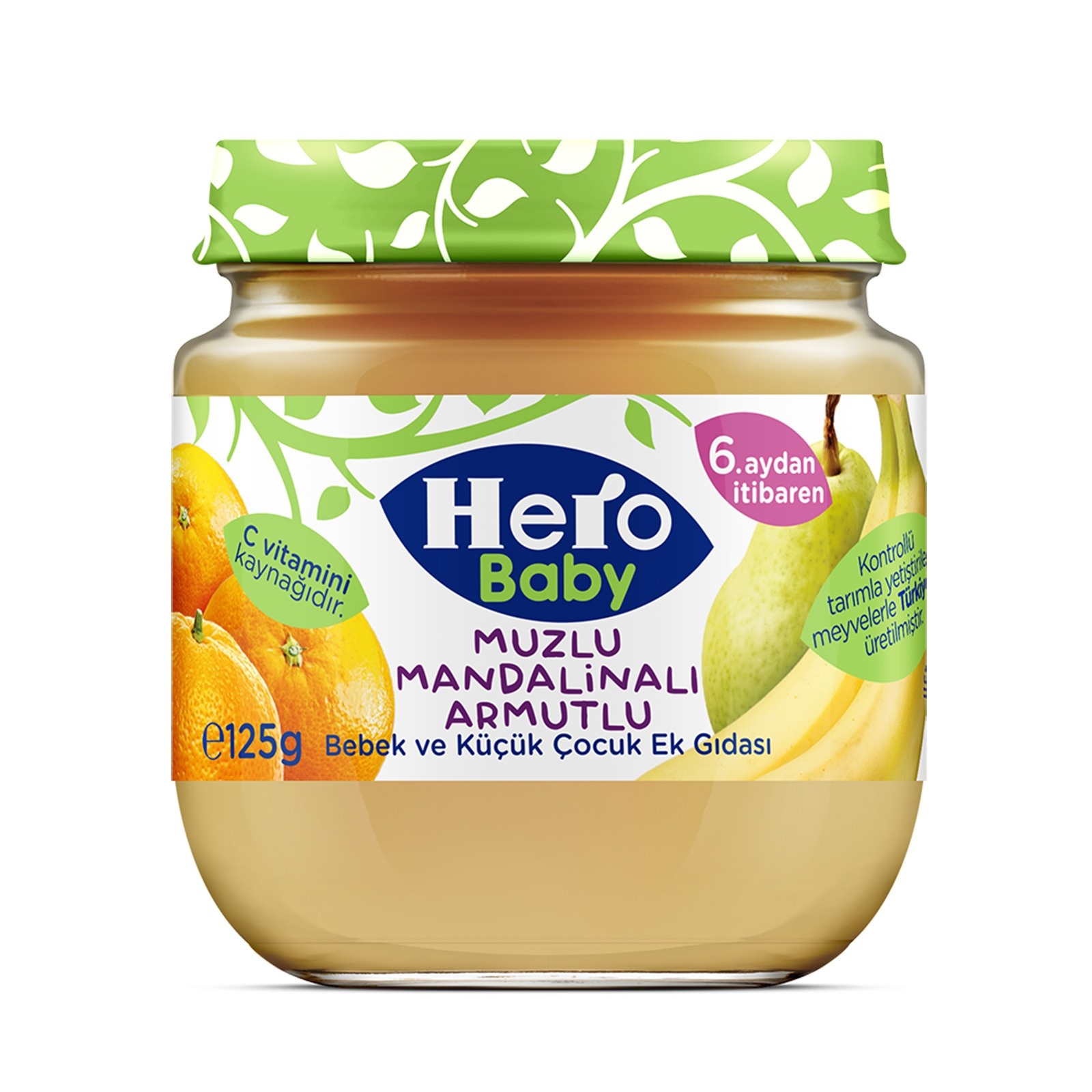 Hero Baby Muzlu Mandalinalı Armutlu Kavanoz Maması 125 Gr