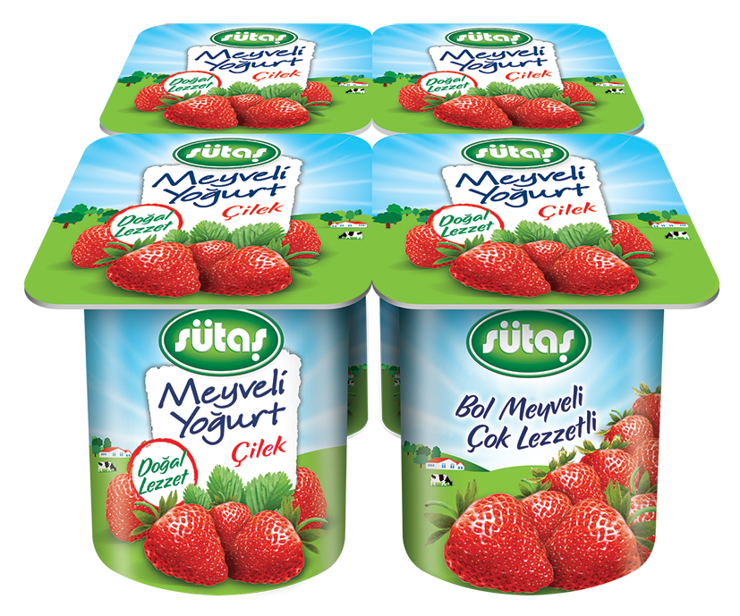 Sütaş Çilekli Yoğurt 4*115 Gr