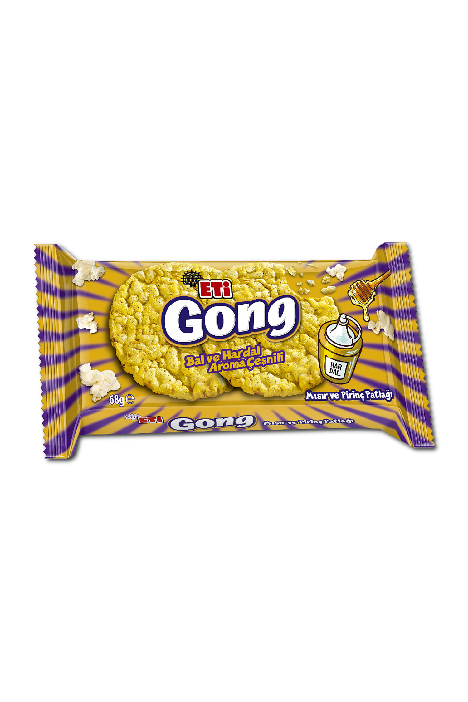 Eti Gong Bal ve Hardal Çeşnili Mısır ve Pirinç Patlağı 68 Gr