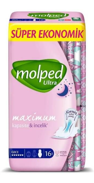 Molped Ultra Süper Ekonomik Gece Hijyenik 16' lı Ped