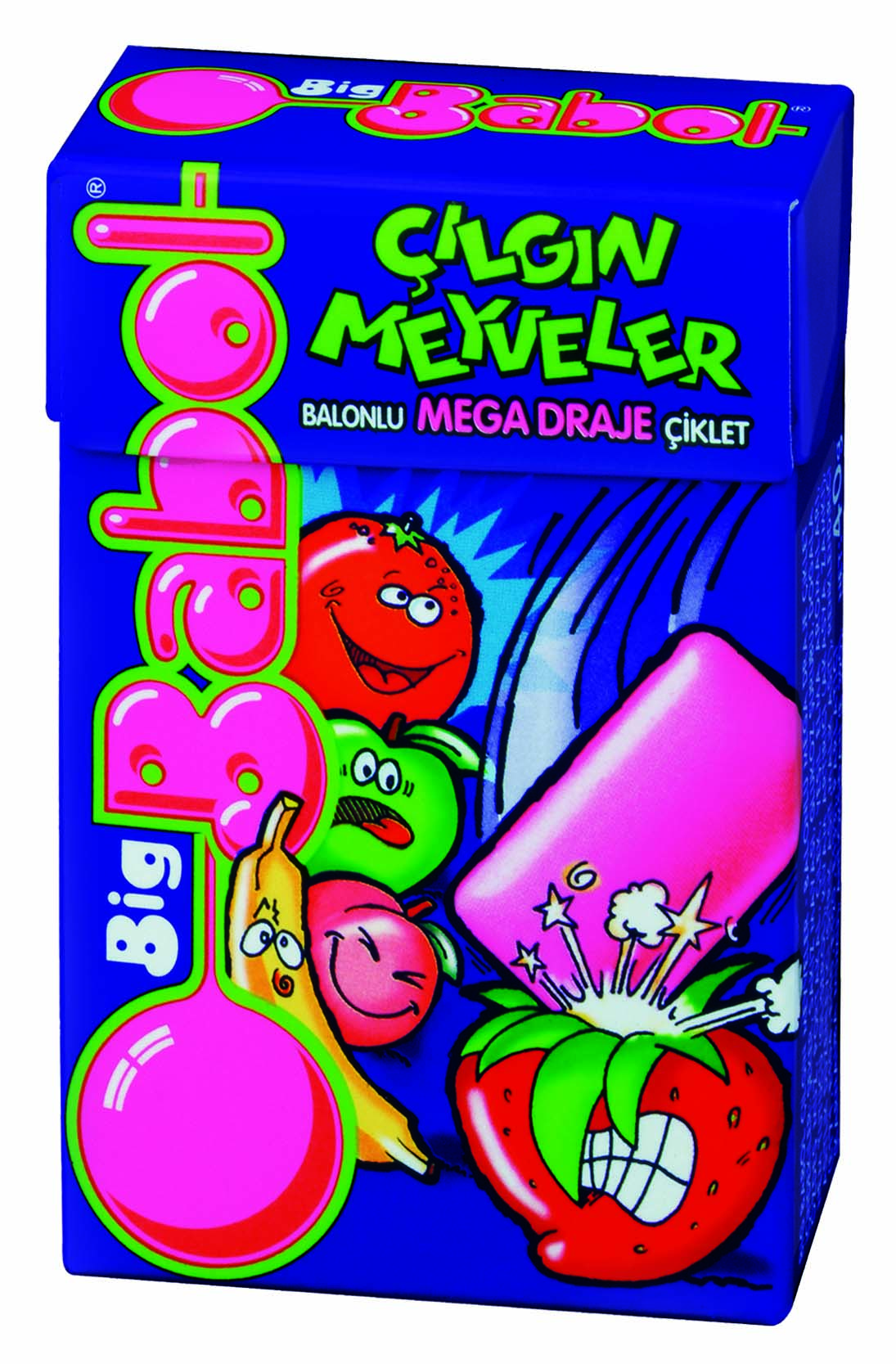 Big Babol Çılgın Meyveler Balonlu Mega Draje Sakız Kutu 36 GR