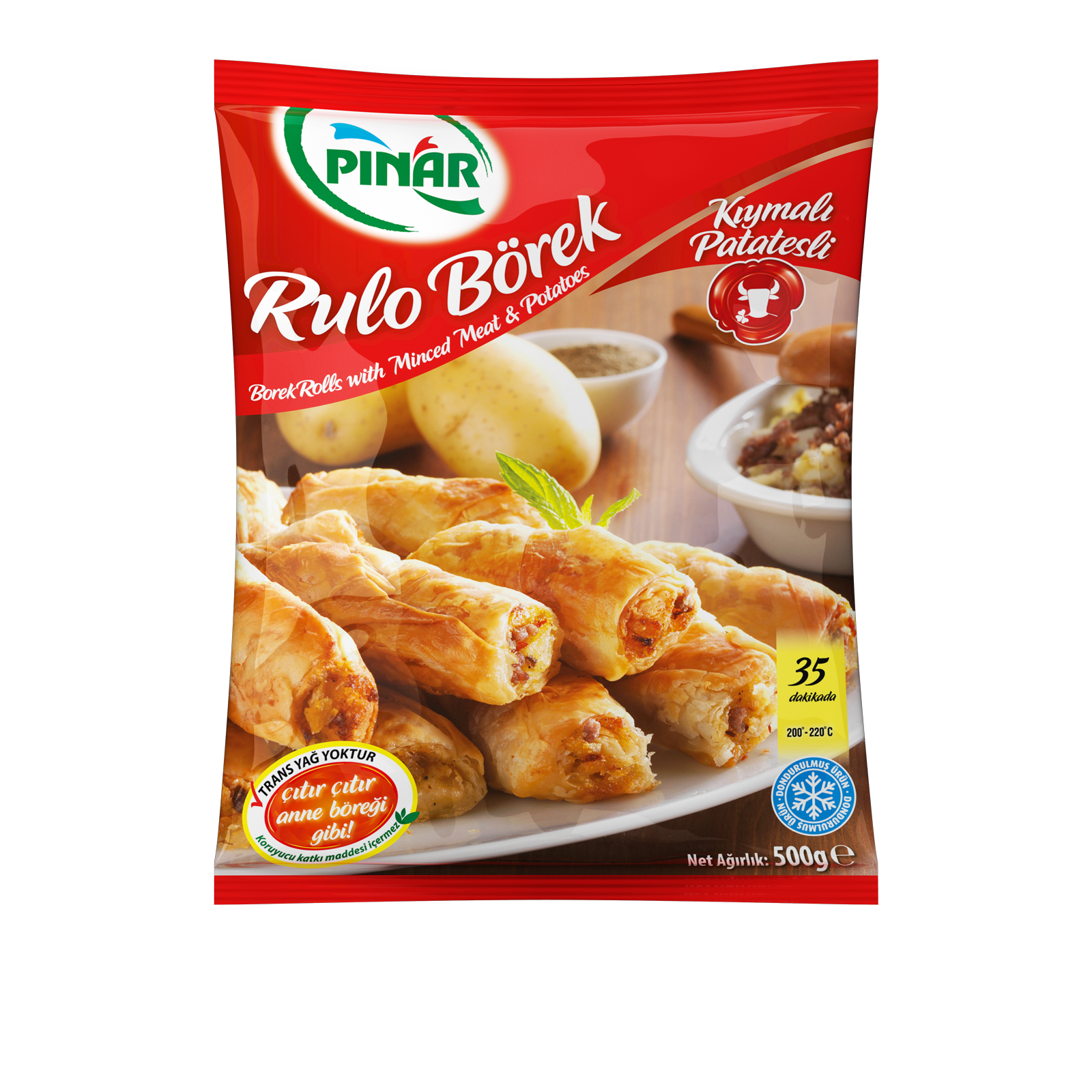 Pınar Kıymalı&Patatesli Rulo Börek 500 Gr