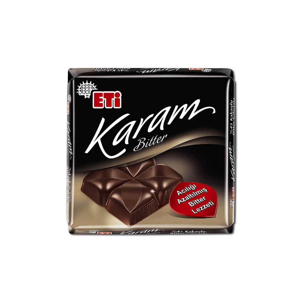 Eti Karam Bitter %45 Kakaolu Kare Çikolata 60 Gr