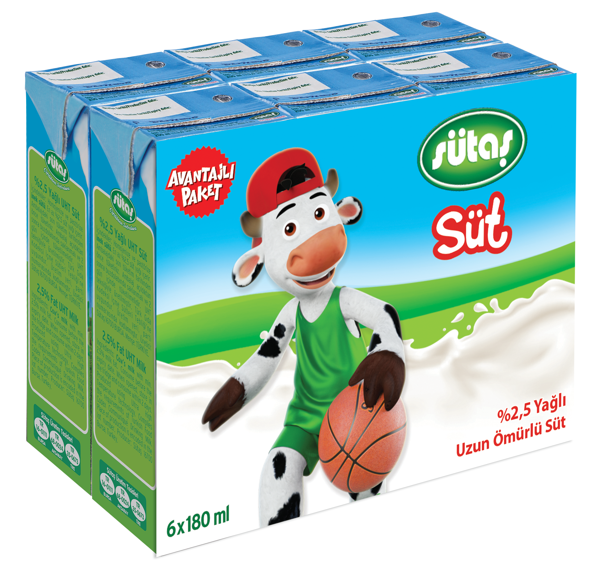 Sütaş Süt 6*180 Ml