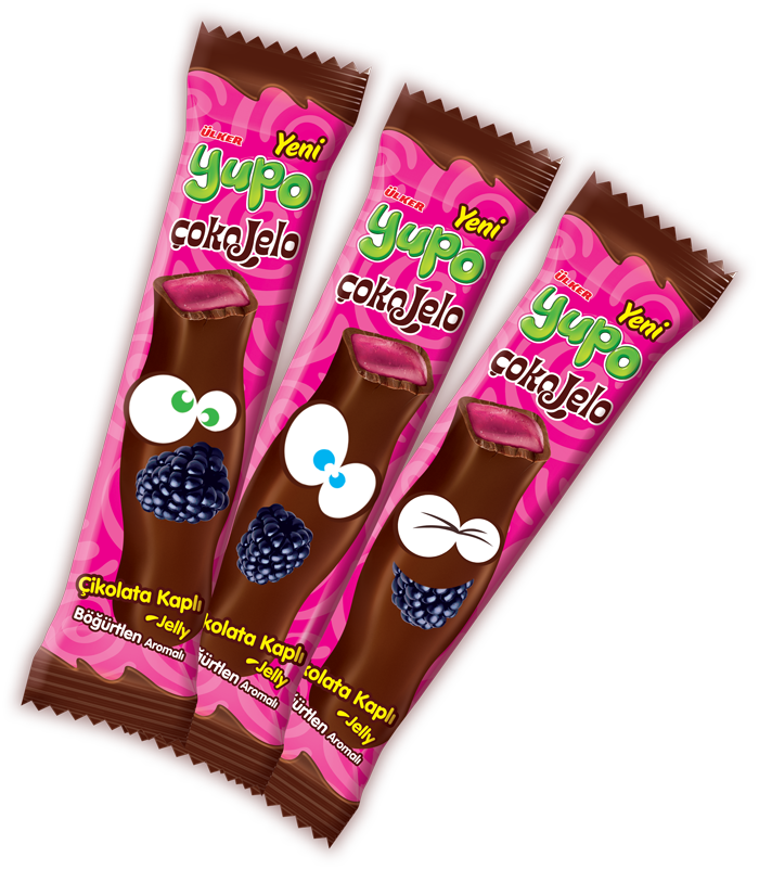Ülker Yupo Çokojelo Çikolata Kaplamalı Böğürtlen Aromalı Jel Şeker 20 Gr
