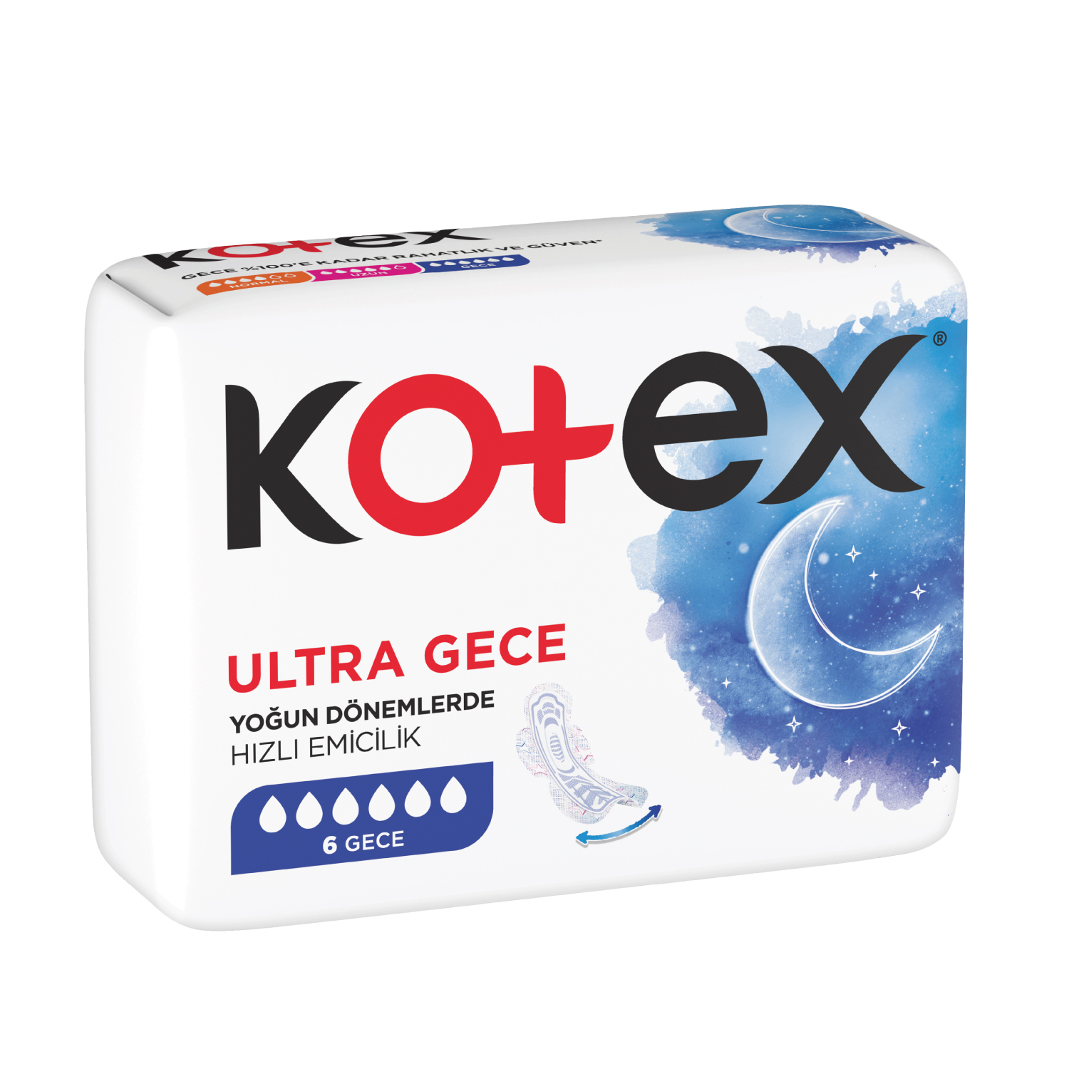 Kotex Ultra Gece Hızlı Emici Gece Hijyenik Ped 6'lı