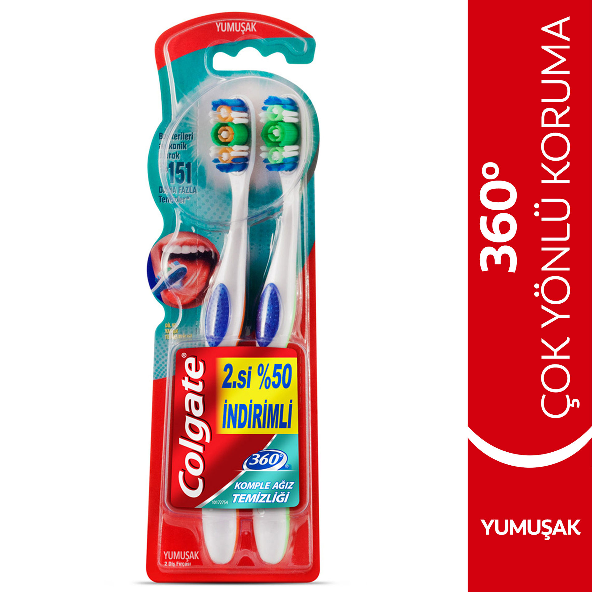 Colgate 360 Optik Beyaz Yumuşak Diş Fırçası 1+1