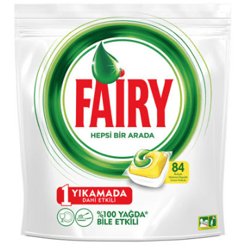 Fairy Hepsi Bir Arada Limon Kokulu Bulaşık Makinesi Tablet 84'lü