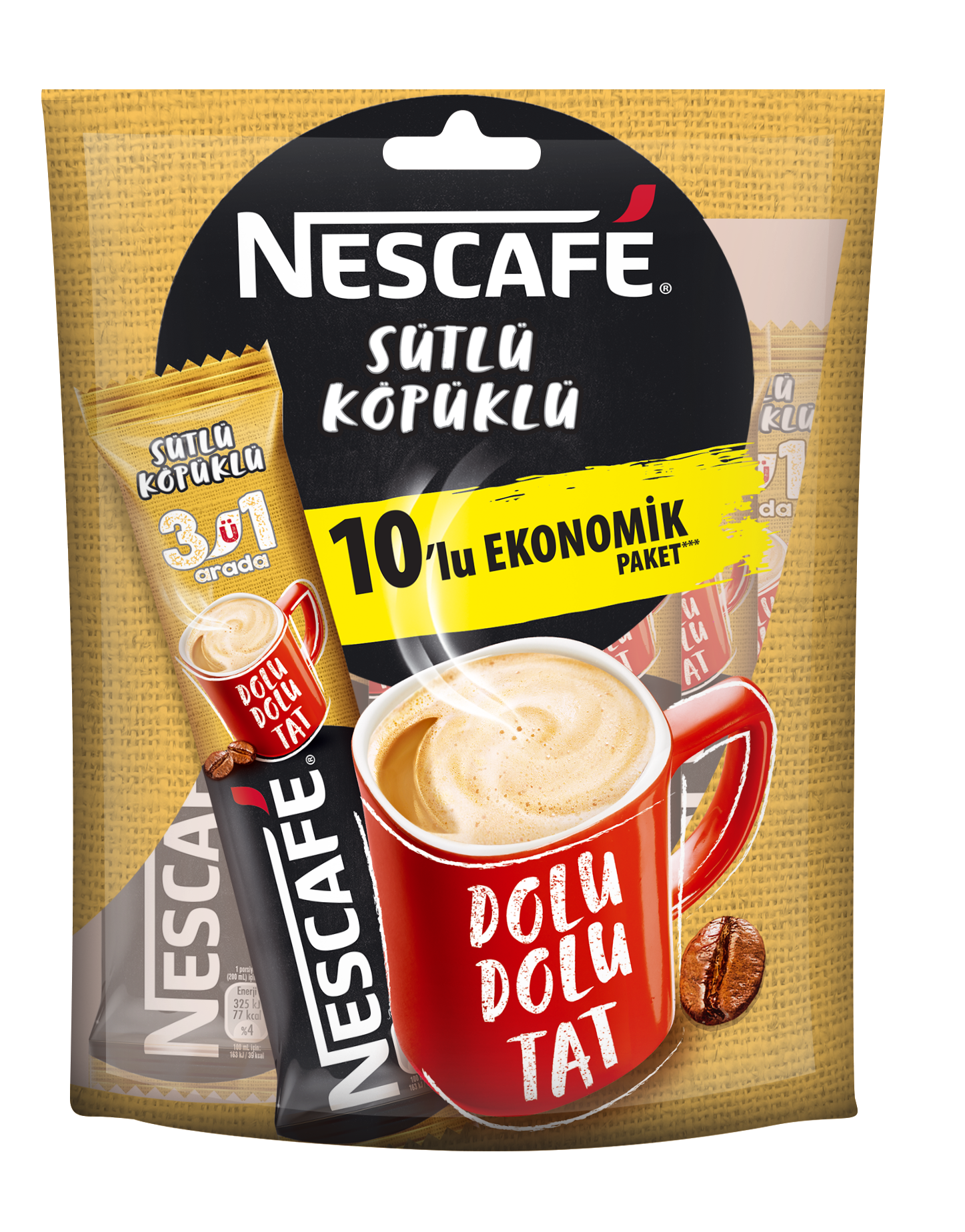 Nescafe 3'ü 1 Arada Sütlü Köpüklü 10*18 Gr