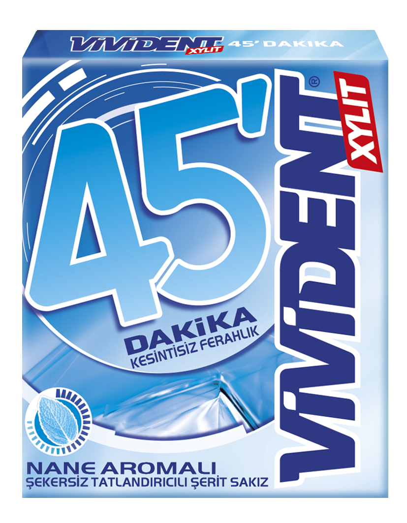 Vivident 45 Dakika Nane Aromalı Sakız 12'li 33 Gr