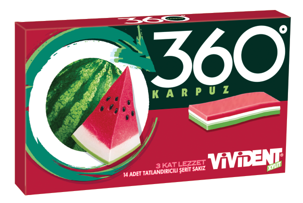 Vivident 360 Derece Karpuz Aromalı Sakız 14'lü