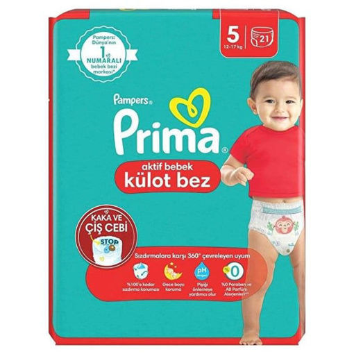Prima Aktif  5 Beden 12-17 Kg 21 Adet Bebek Külot Bez