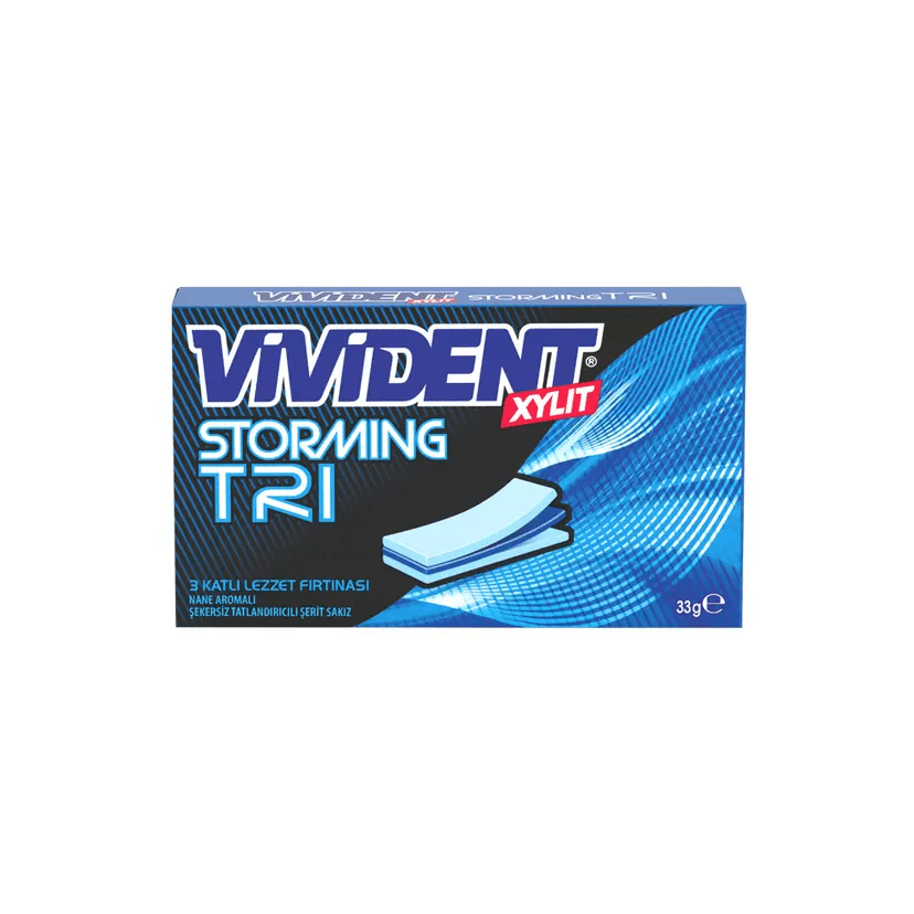 Vivident Storming 3 Katlı Nane Aromalı Sakız 33 Gr