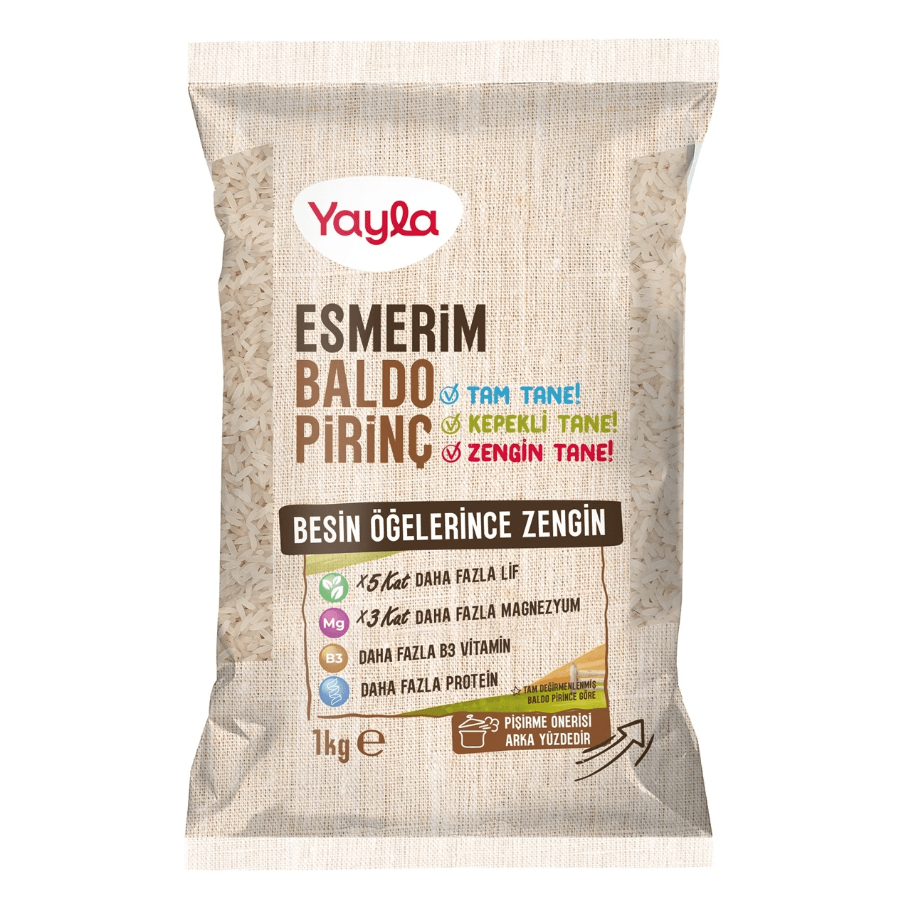 Yayla Bakliyat Esmerim Baldo Pirinç 1 Kg