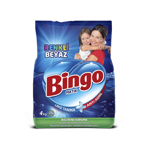 Bingo Renkli&Beyaz Çamaşırlar İçin Toz Deterjan 30 Yıkama 4 Kg