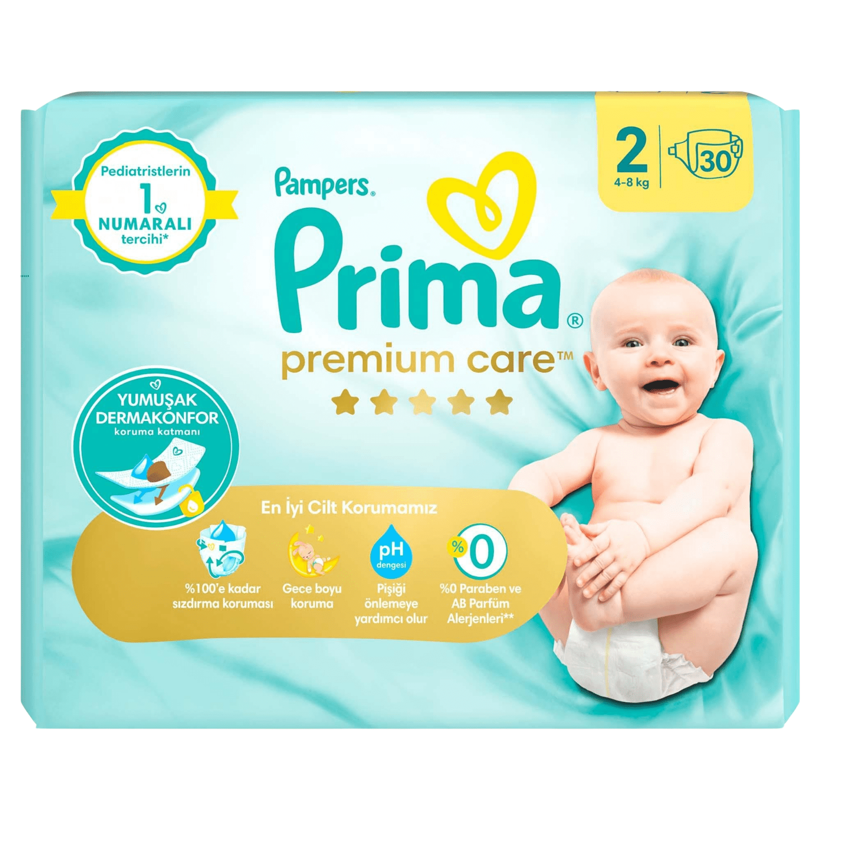 Prima Premium Care 2 Beden Bebek Bezi 30'lu