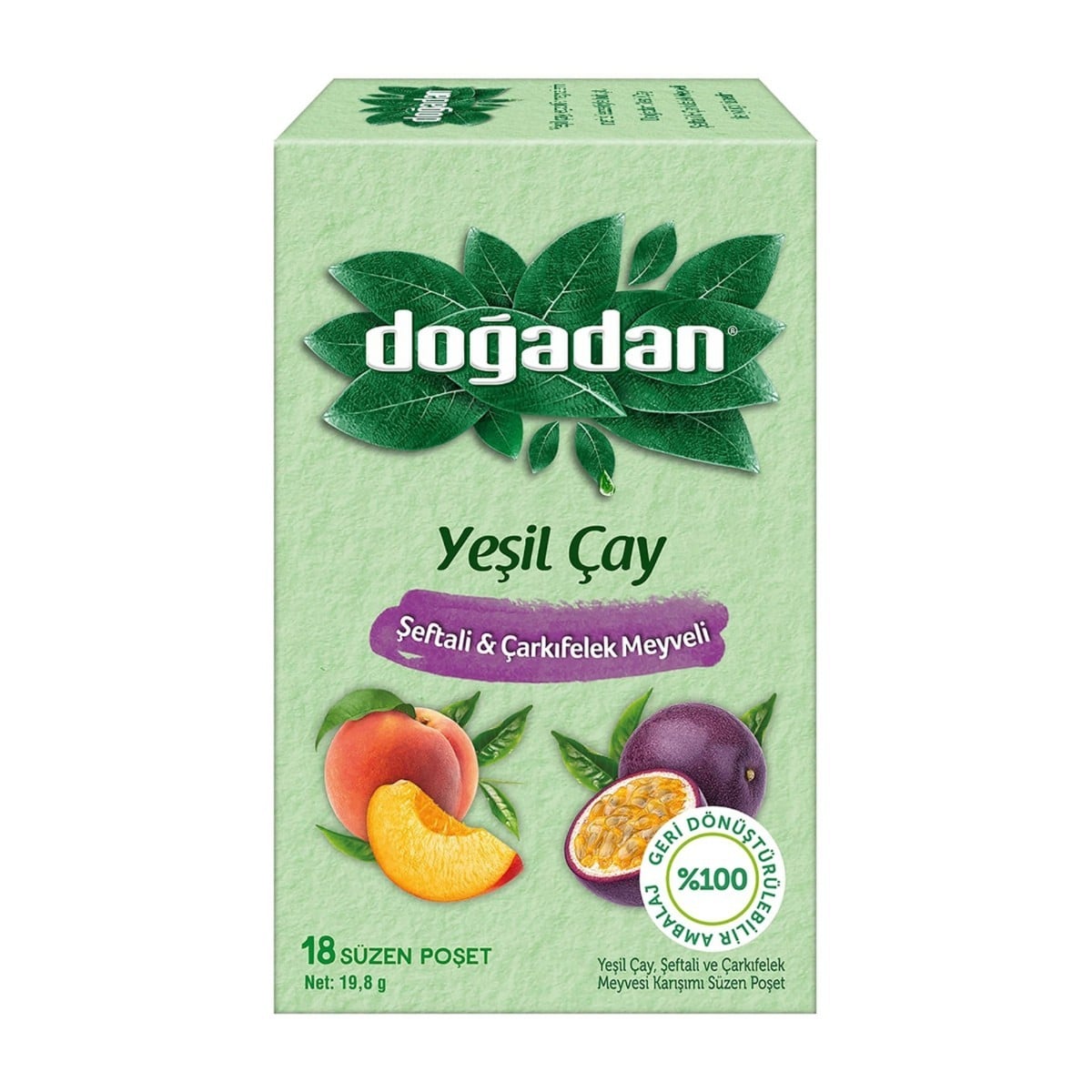 Doğadan Şeftali&Çarkıfelek Bardak Yeşil Çay 18'li
