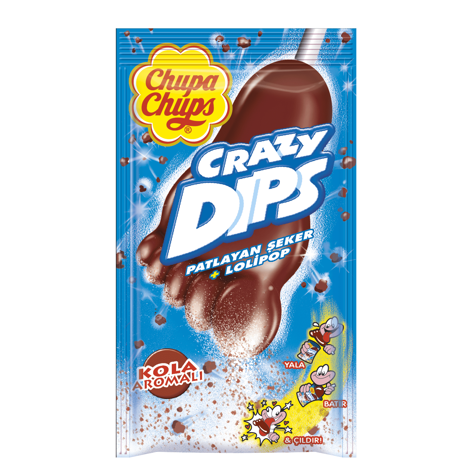 Chupa Chups Crazy Dips Kola Aromalı Patlayan Şeker&Lolipop 16 Gr