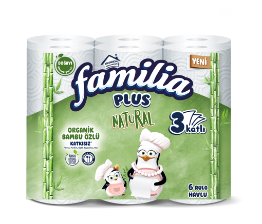 Famlia Plus Natural 3 Katlı Kağıt Havlu 6 Adet