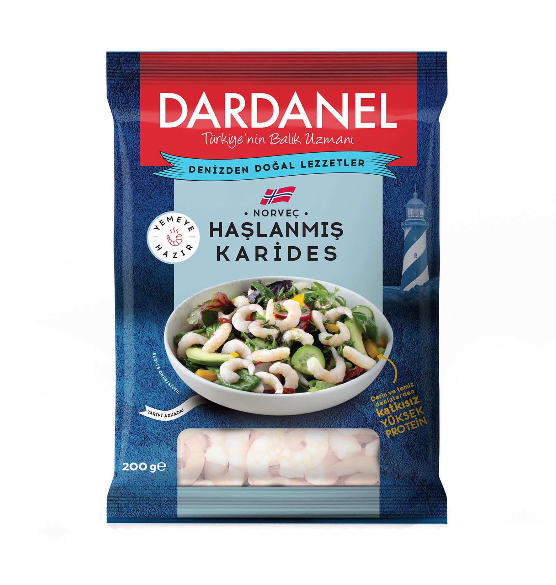 Dardanel Haşlanmış Norveç Karidesi 200 Gr