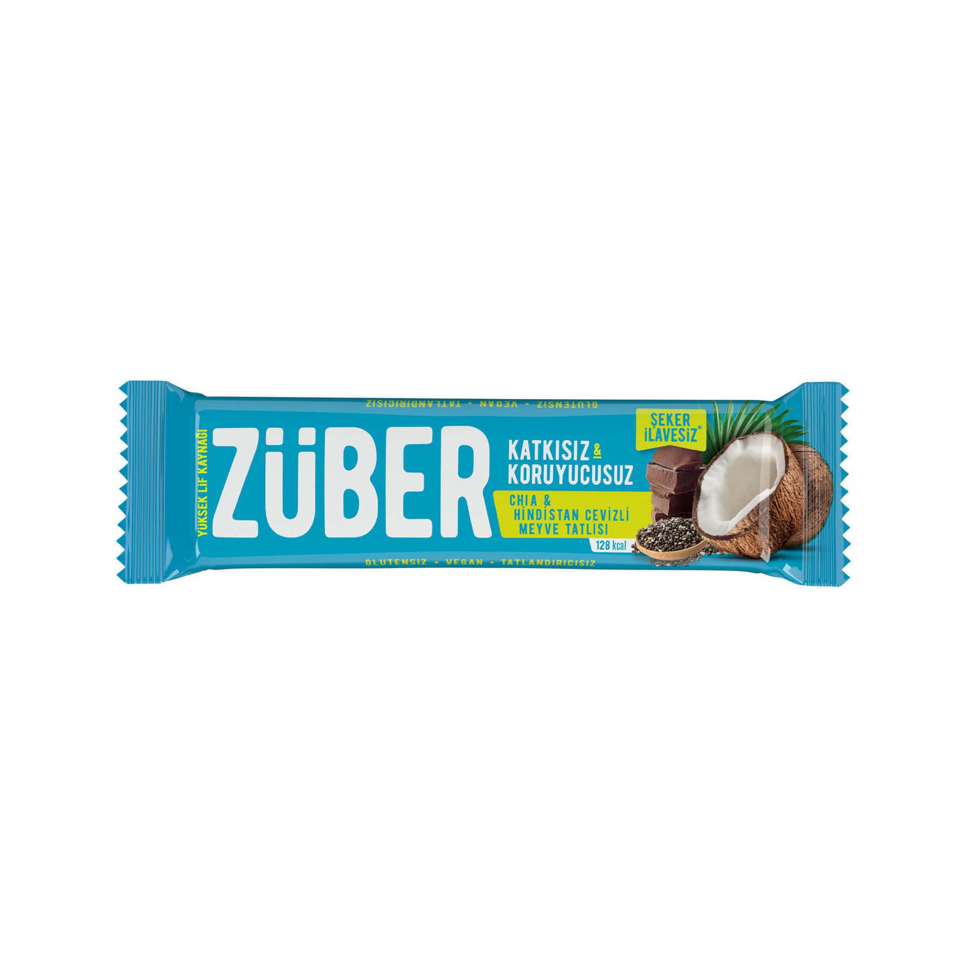 Züber  Chia ve Hindistan Cevizli Meyve Bar 40g