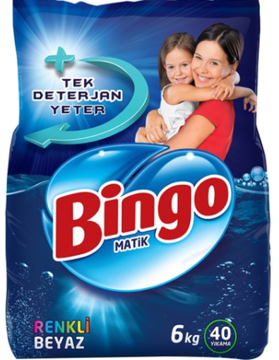 Bingo Matik Konstre Renkli&Beyazlar İçin Toz Deterejan 6 Kg