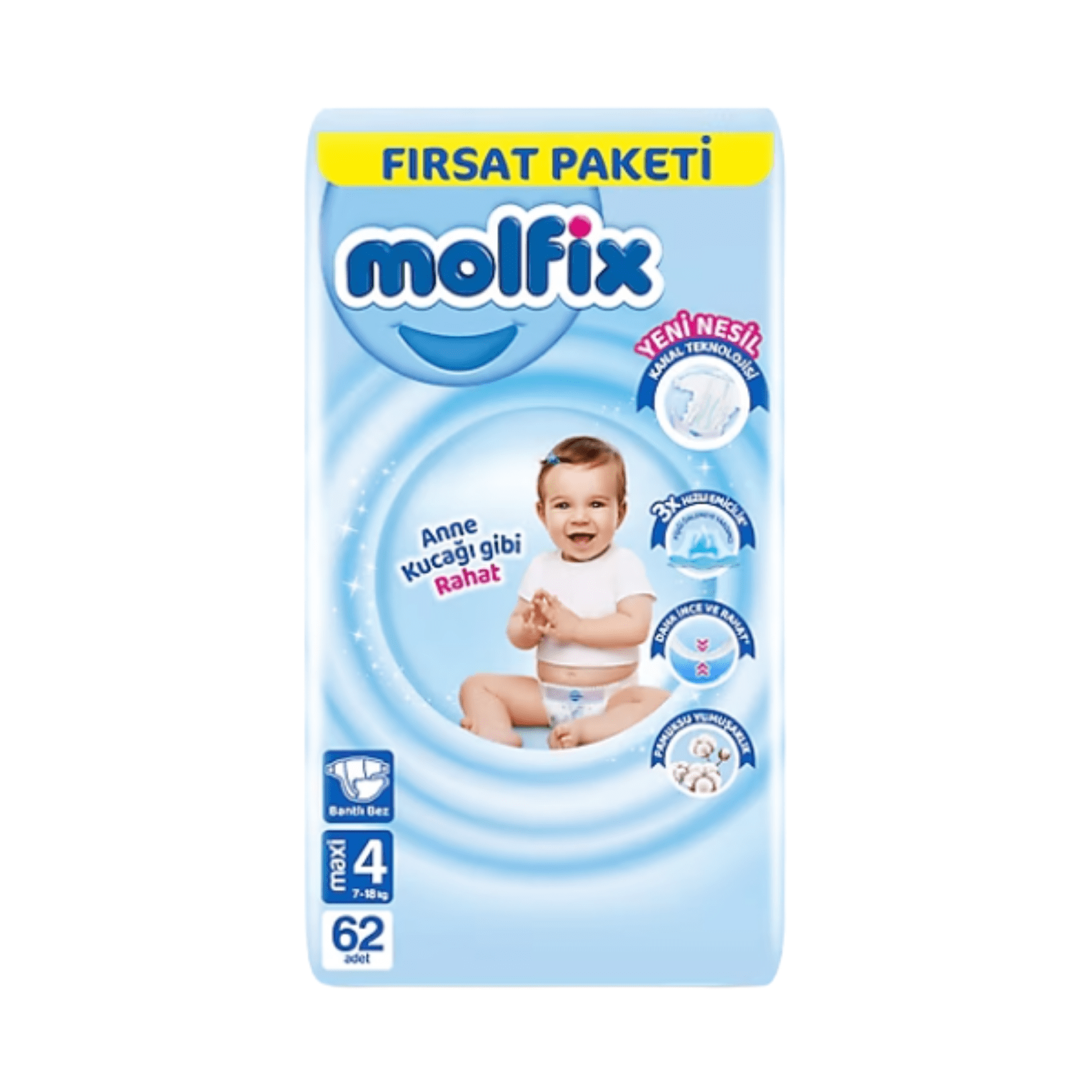 Molfix Ultra Fırsat Paketi Extra 4 14Kg Bebek Bezi 62'li