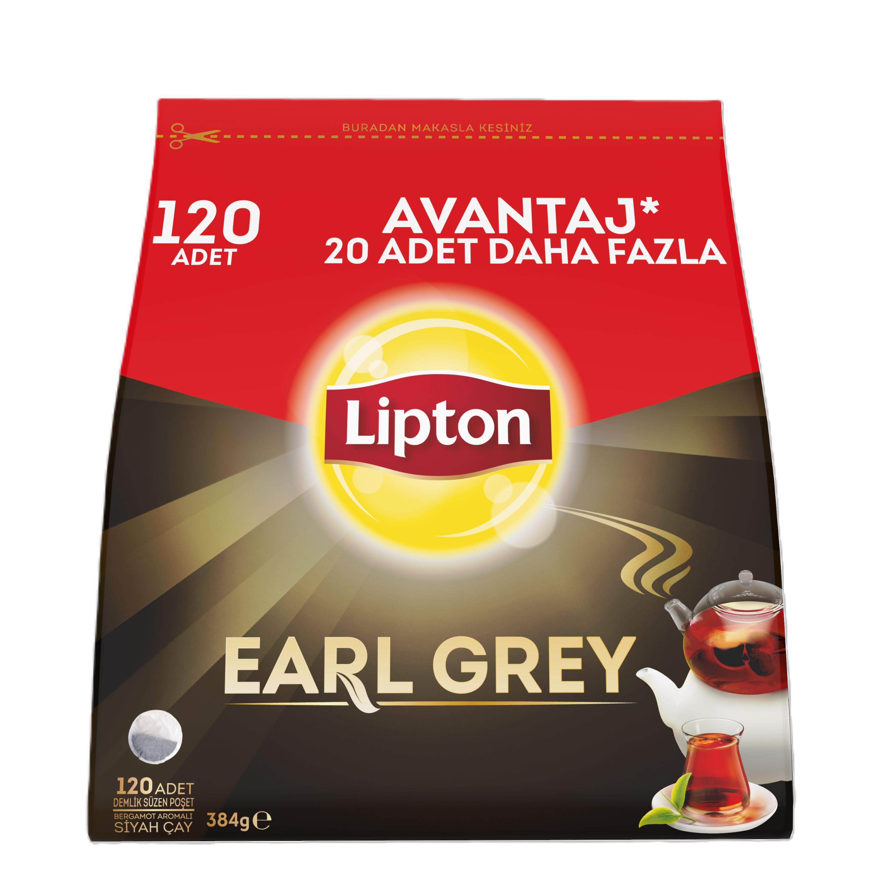 Lipton Eary Grey Demlik Poşet Çay 120 li