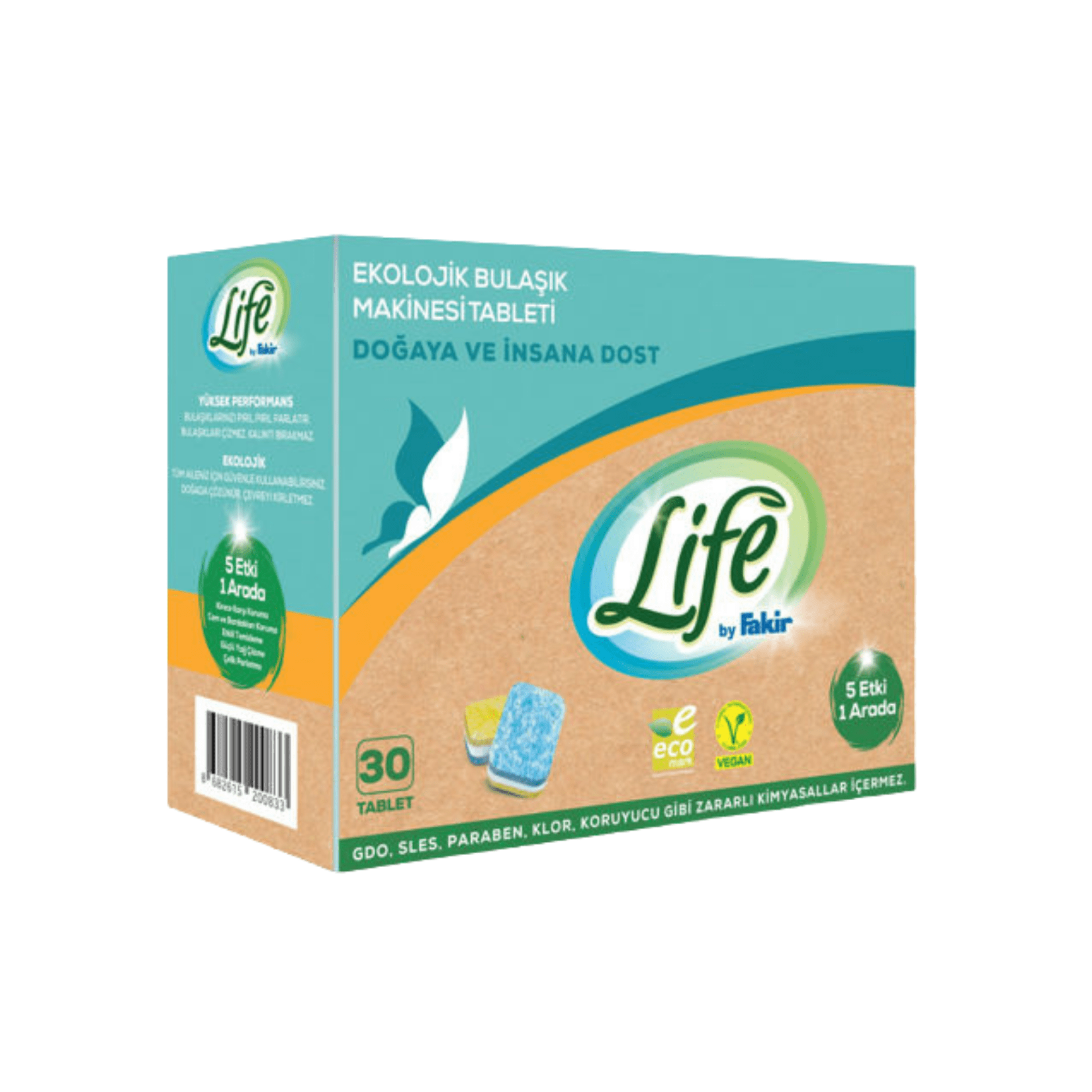 Life By Fakir Ekolojik Vegan Bulaşık Makinesi Tablet Deterjanı 30'Lu