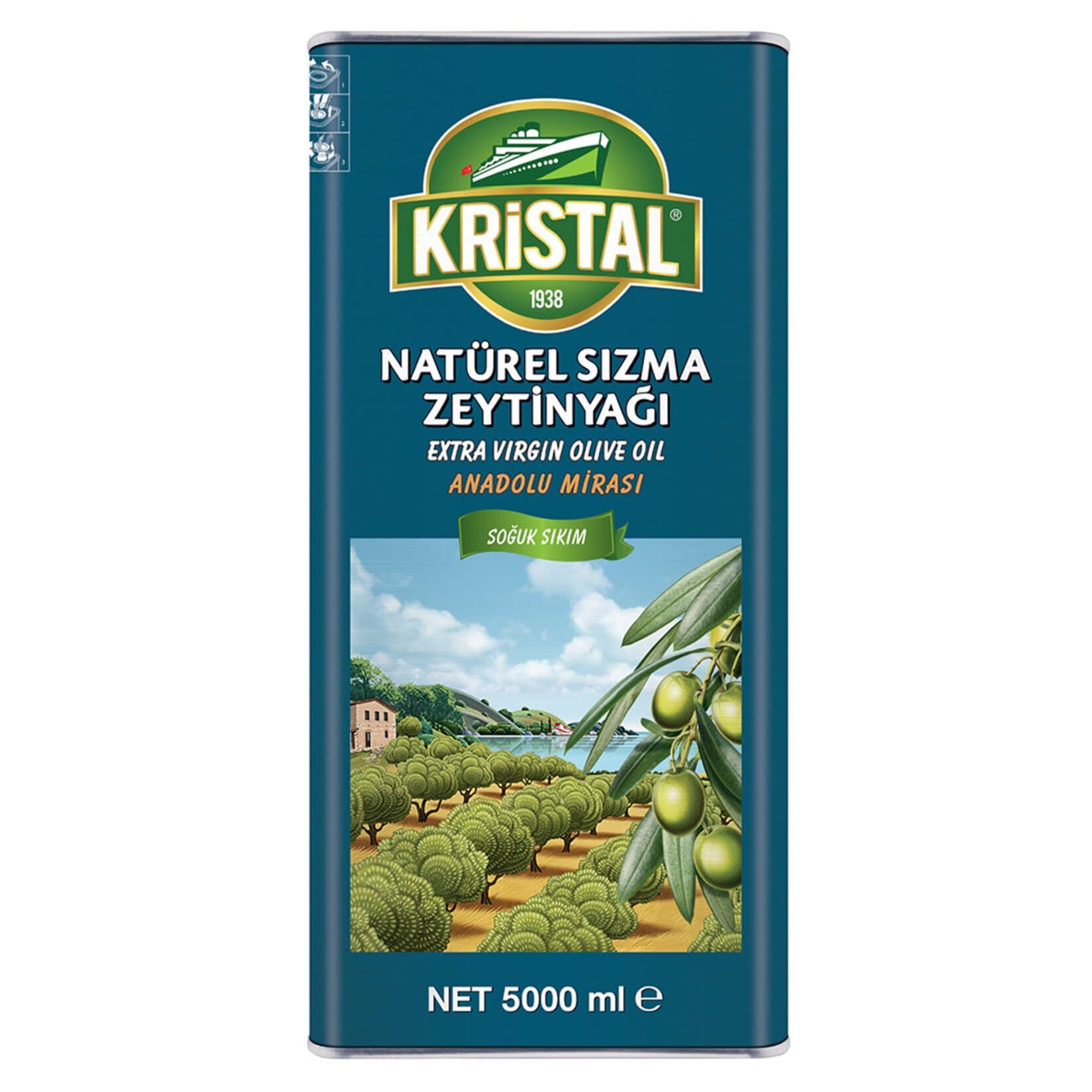 Kristal Anadolu Mirası Natural Sızma Zeytinyağı 5 Litre