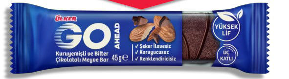 Go Ahead Bitter Çikolatalı Meyveli Bar 45 Gr