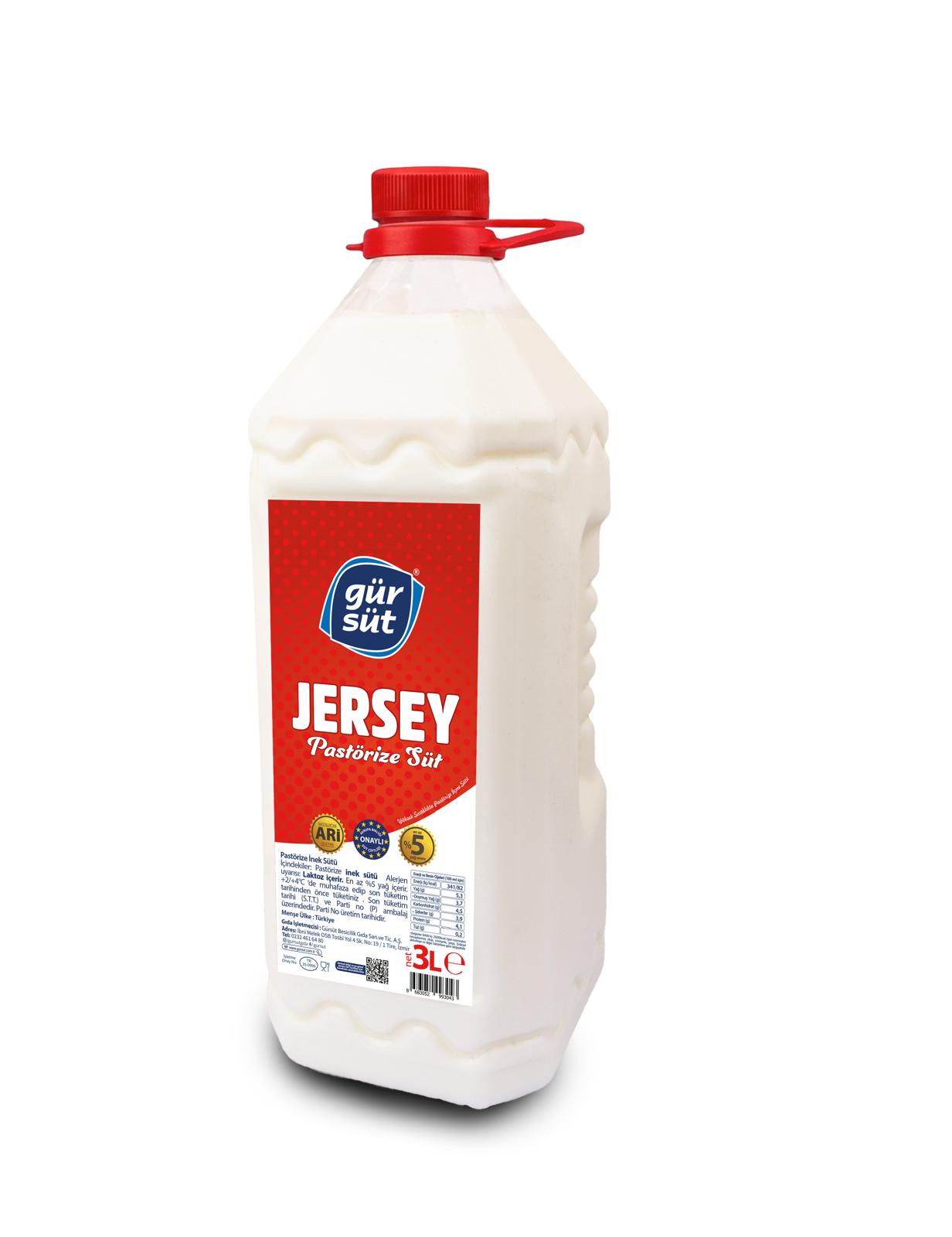 Gürsüt Jersey Pastörize Günlük Süt 3 lt