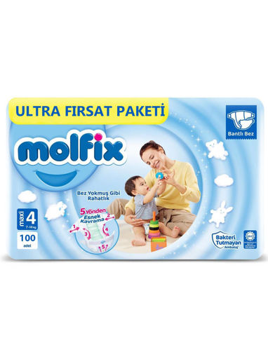 Molfix 3D Ultra Fırsat Paketi Maxi 4 7-14 Kg Bebek Bezi 100'lü