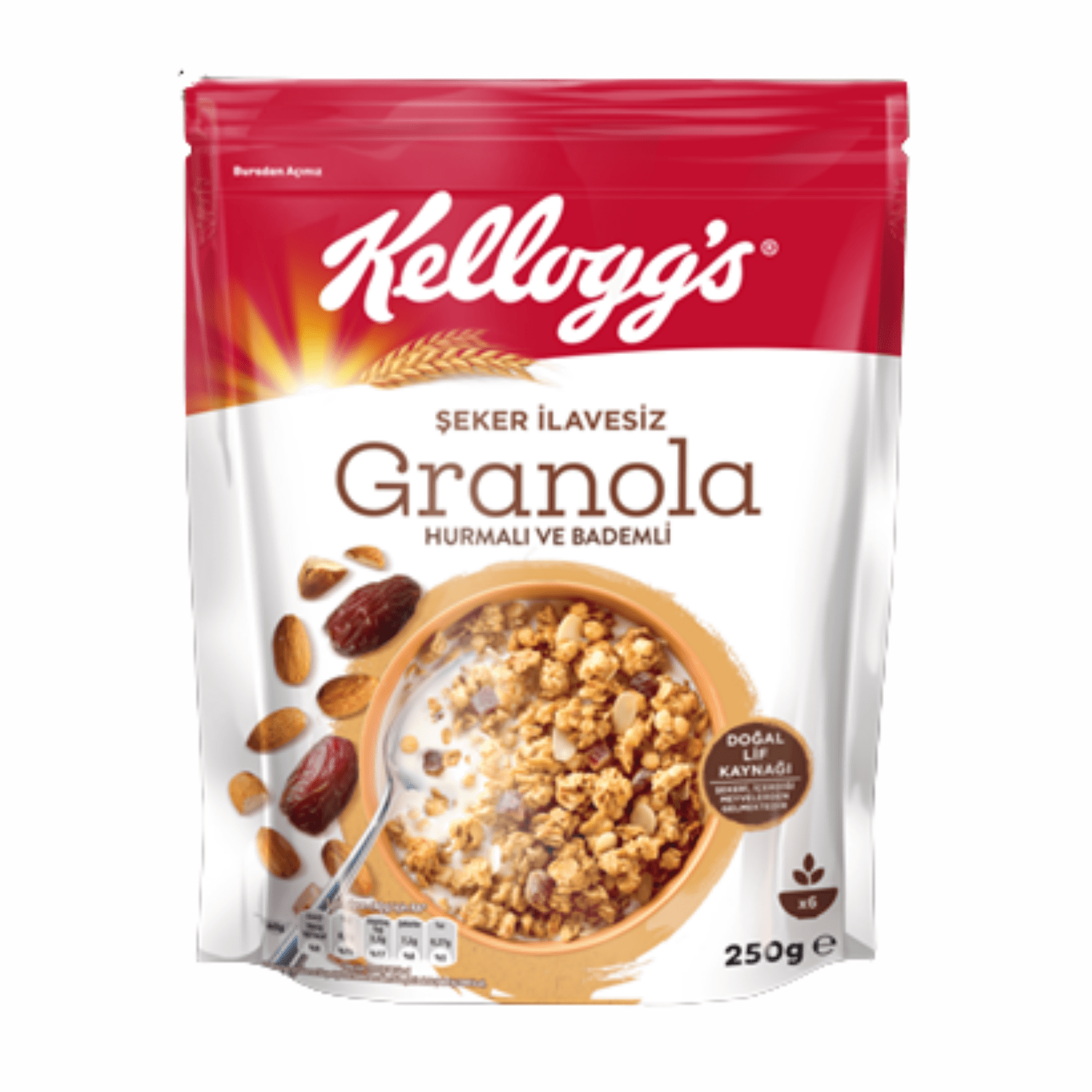 Kellogg's  Hurmalı ve Bademli Şeker İlavesiz Granola 250 Gr