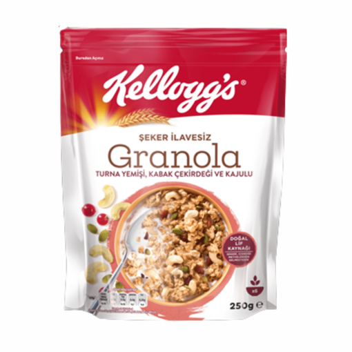 Kellogg's Turna Yenişi Kabak Çekirdeği ve Kajulu Şeker İlavesiz Granola 250 Gr
