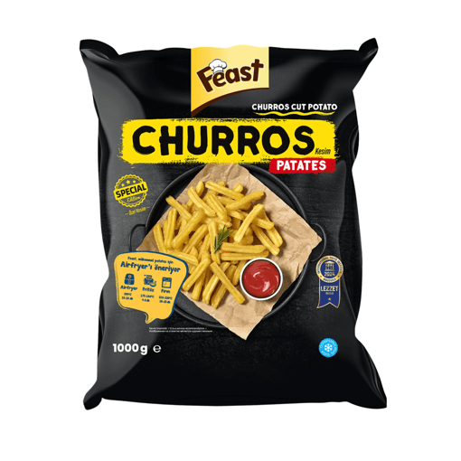 Feast Dondurulmuş Churros Kesim Patates 10x1 Kg
