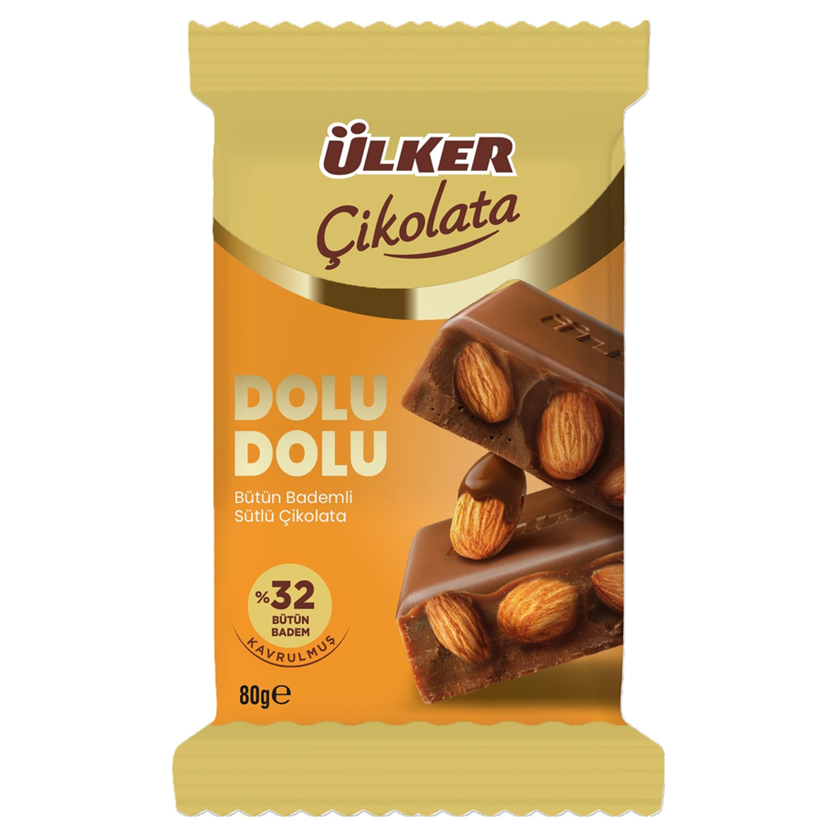 Ülker Dolu Dolu Badem Çikolata 80 Gr