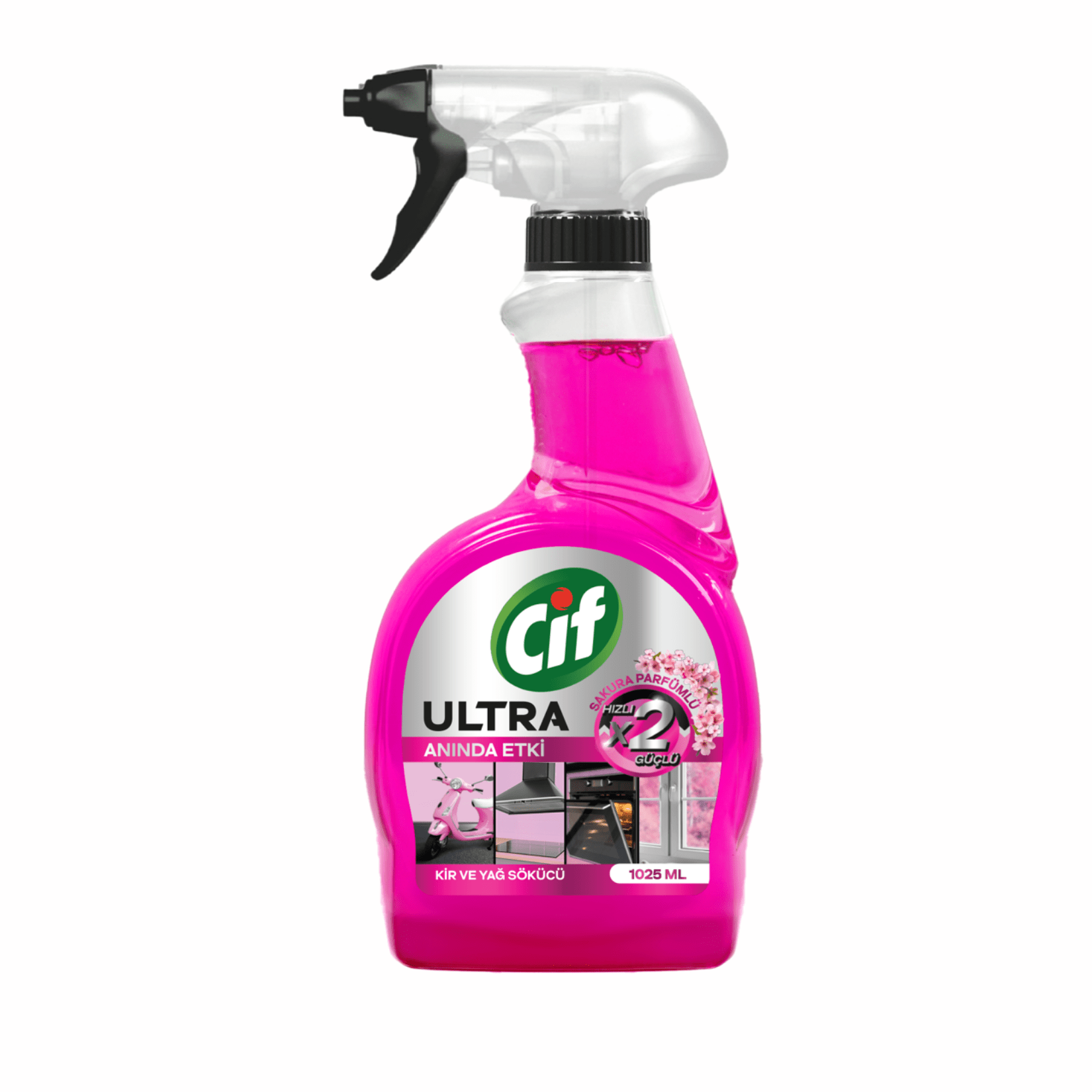 Cif Ultra Anında Etki Sakura Parfümlü Kir Ve Yağ Sökücü 1025 Ml