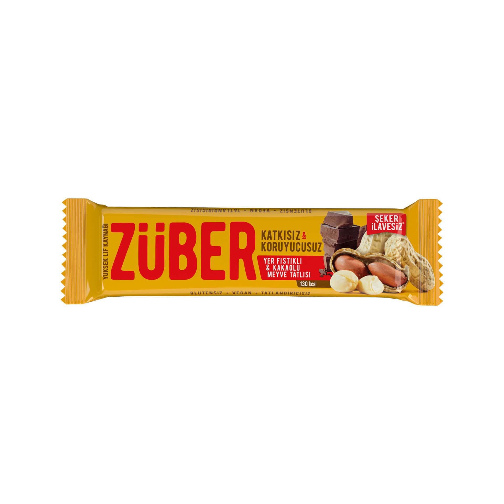 Züber Yer Fıstıklı ve Kakaolu Meyve Bar 40g