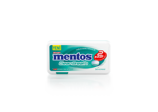 Mentos Clean Breth Yeşil Nane Aromalı Şeker 21 Gr